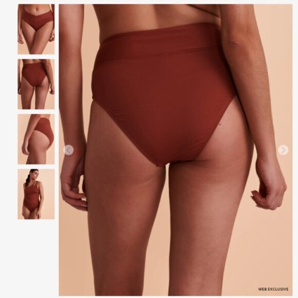 La Blanca Island Goddess Brown Crossover Mid Rise Twisted Bikini Bottom Size 12 - Picture 3 of 4